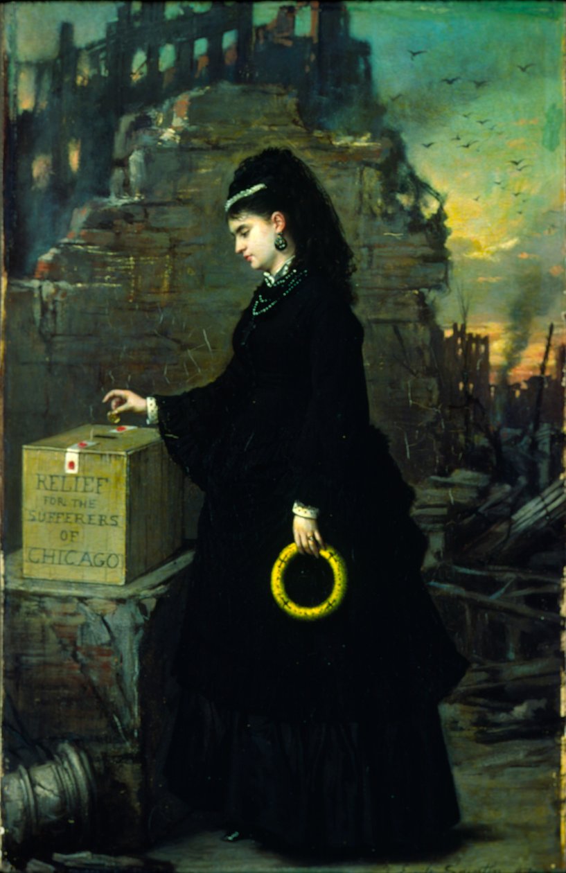Ulga dla cierpiących z Chicago, 1872 autorstwa Jules Emile Saintin