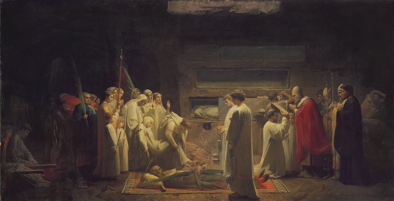 Męczennicy w katakumbach, 1855 autorstwa Jules Eugene Lenepveu