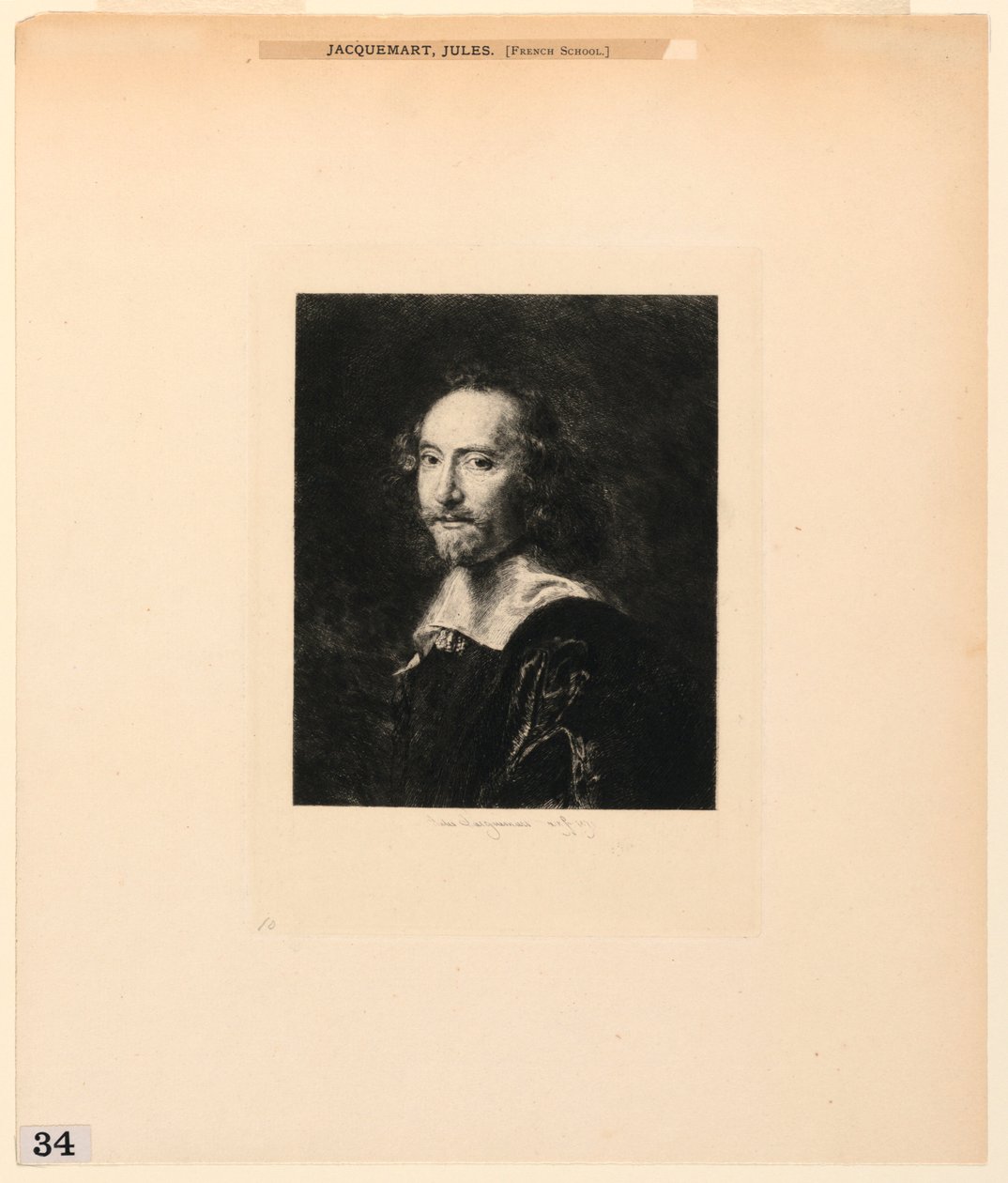 Portret mężczyzny, z „Akwaforty obrazów w Metropolitan Museum, Nowy Jork” autorstwa Jules Ferdinand Jacquemart