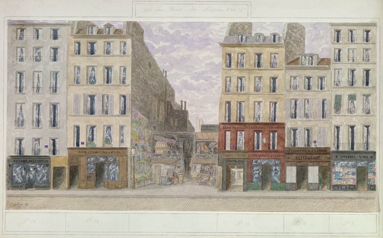No.8 do No.16 rue du Four, Paryż, Francja, 1893 (wc na papierze) autorstwa Jules Gaildrau