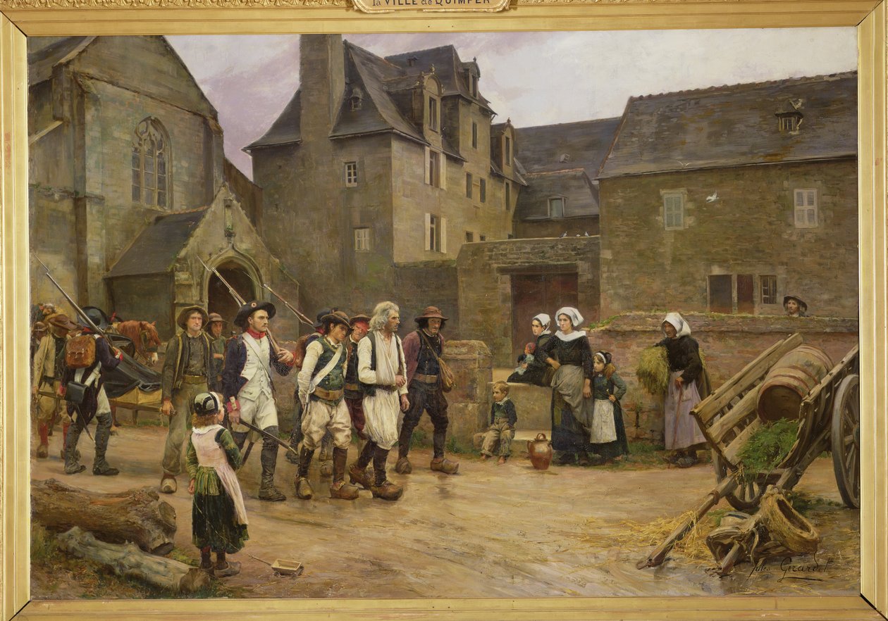 Rewolucjoniści z Fouesnant schwytani przez Gwardię Narodową w 1792 r., ok. 1886-87 (olej na płótnie) autorstwa Jules Girardet