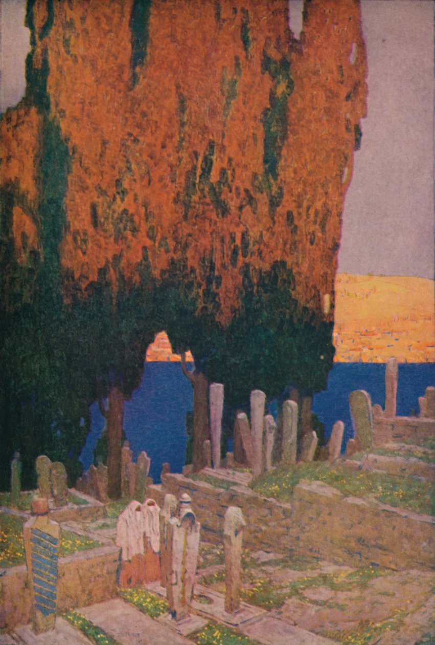 Na cmentarzu Eyub, na Złotym Rogu, 1913 autorstwa Jules Guerin