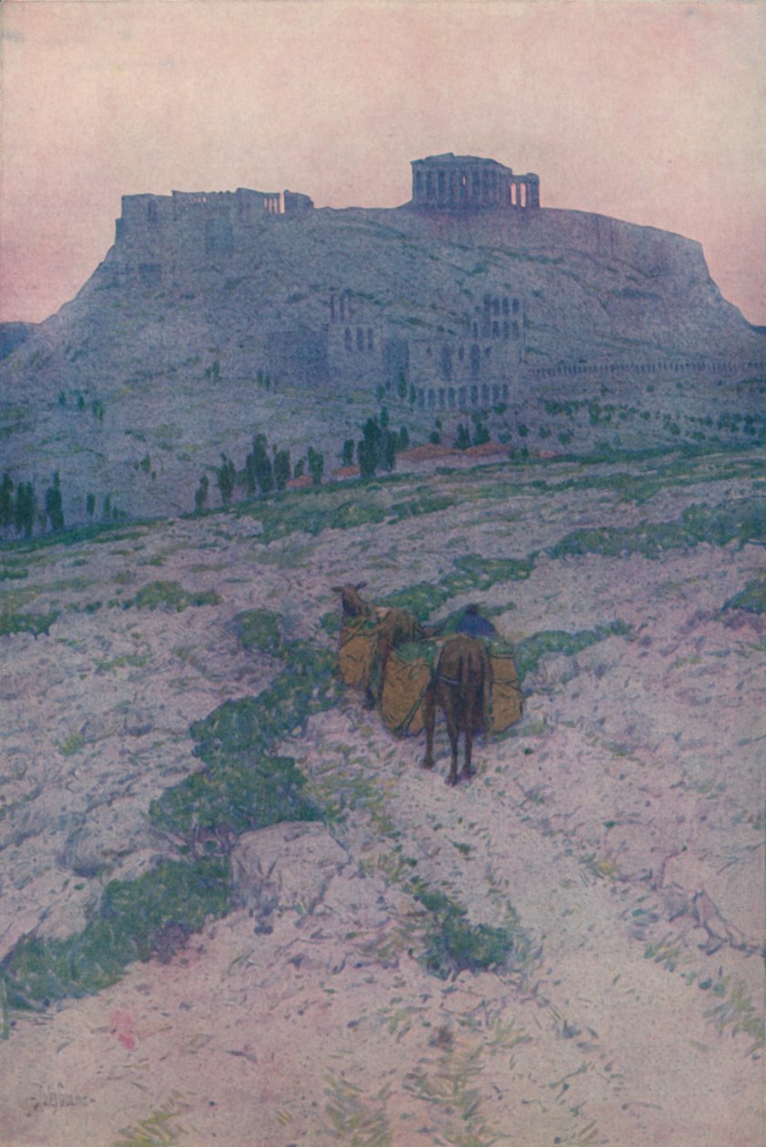Akropol w Atenach, wczesny poranek 1913 autorstwa Jules Guerin