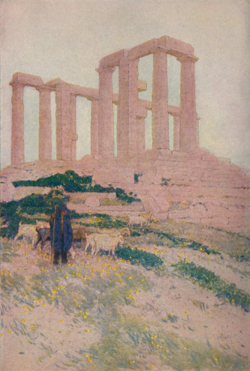 Świątynia Posejdona i Ateny w Sunium, 1913 autorstwa Jules Guerin