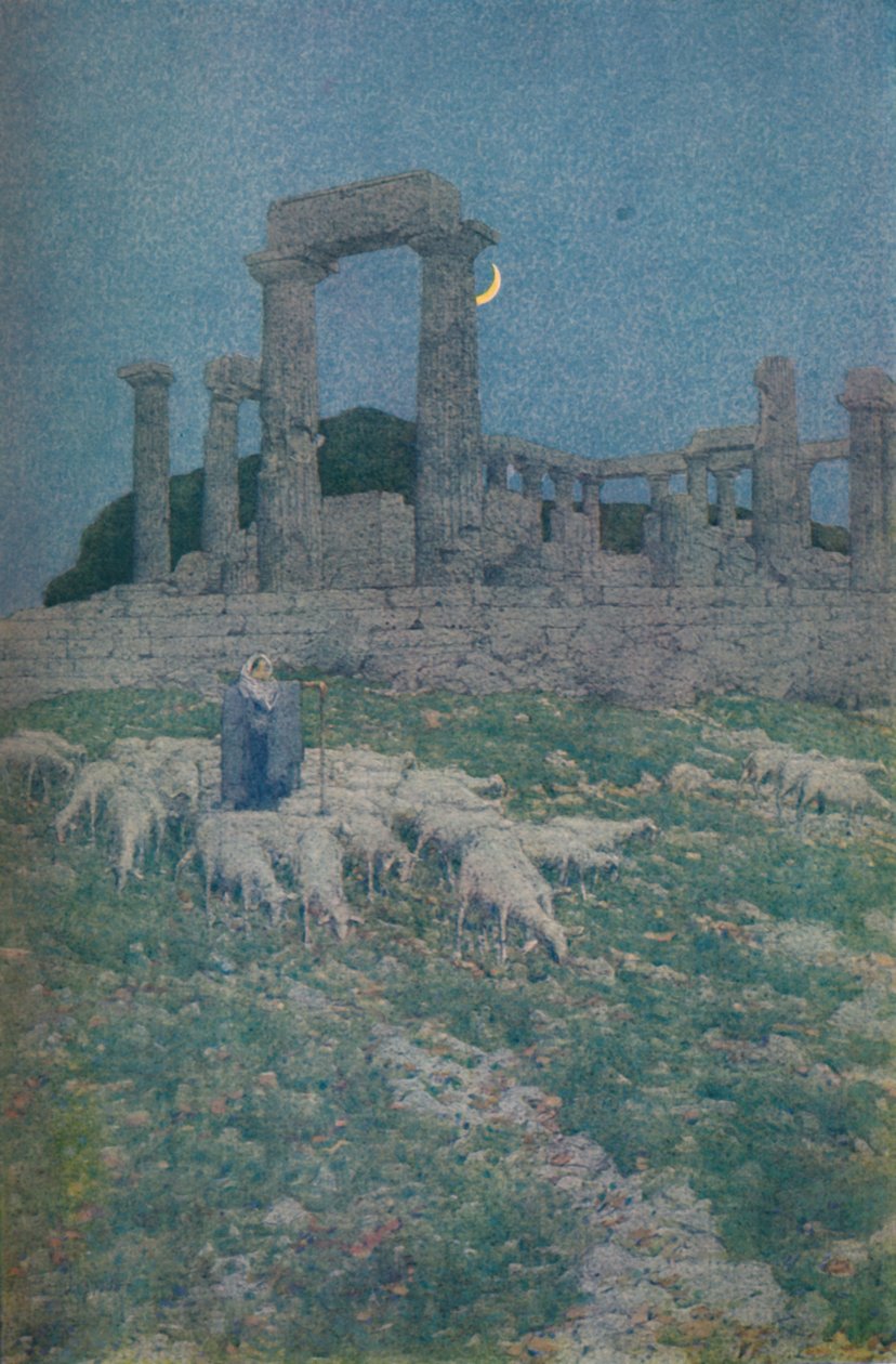 Świątynia Posejdona i Ateny lub Eginy, 1913 autorstwa Jules Guerin