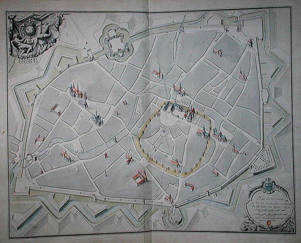 Plan starych i nowych murów miejskich Dijon autorstwa Jules Hardouin Mansart