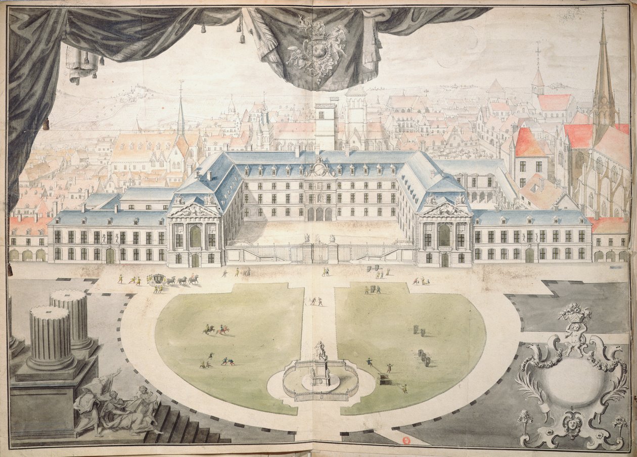 Projekt renowacji Pałacu Książąt Burgundii w Dijon, 1698 autorstwa Jules Hardouin Mansart