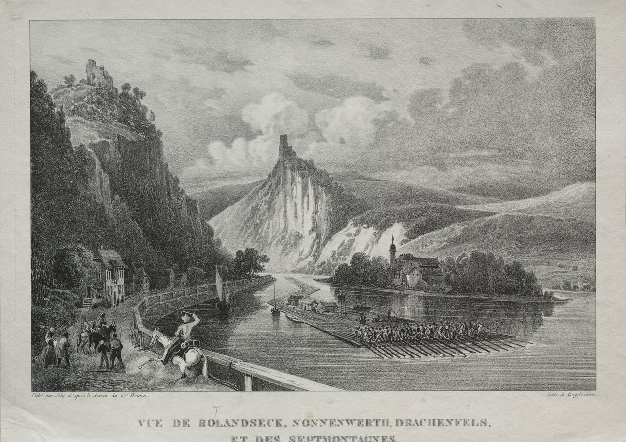 Widok na Rolandseck, Nonnenwerth, Drachenfels i Siebenbirge autorstwa Jules Jean Baptiste de Joly