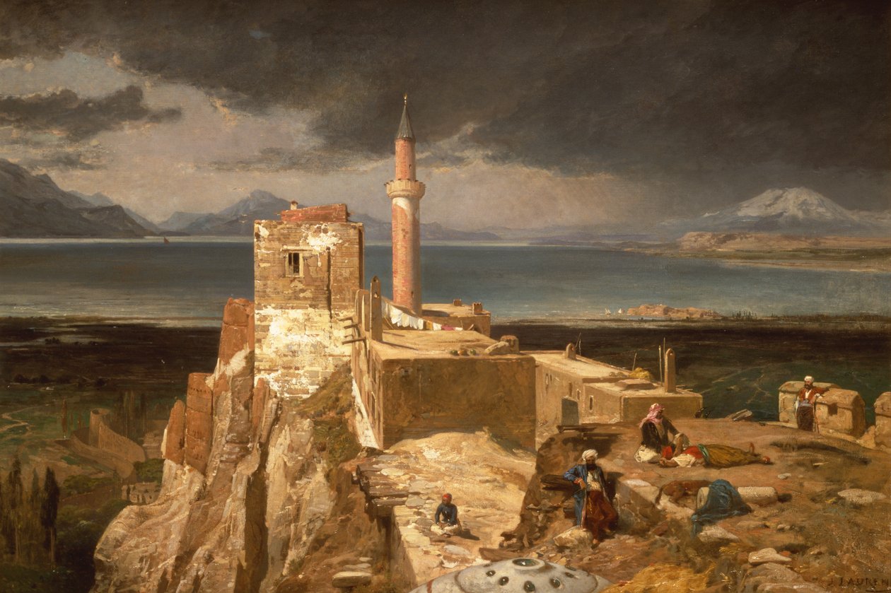 Jezioro i twierdza Van, Armenia (olej na płótnie) autorstwa Jules Joseph Augustin Laurens
