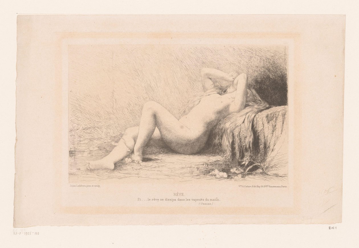 Leżąca naga kobieta Rêve (tytuł na obiekcie) autorstwa Jules Joseph Lefebvre