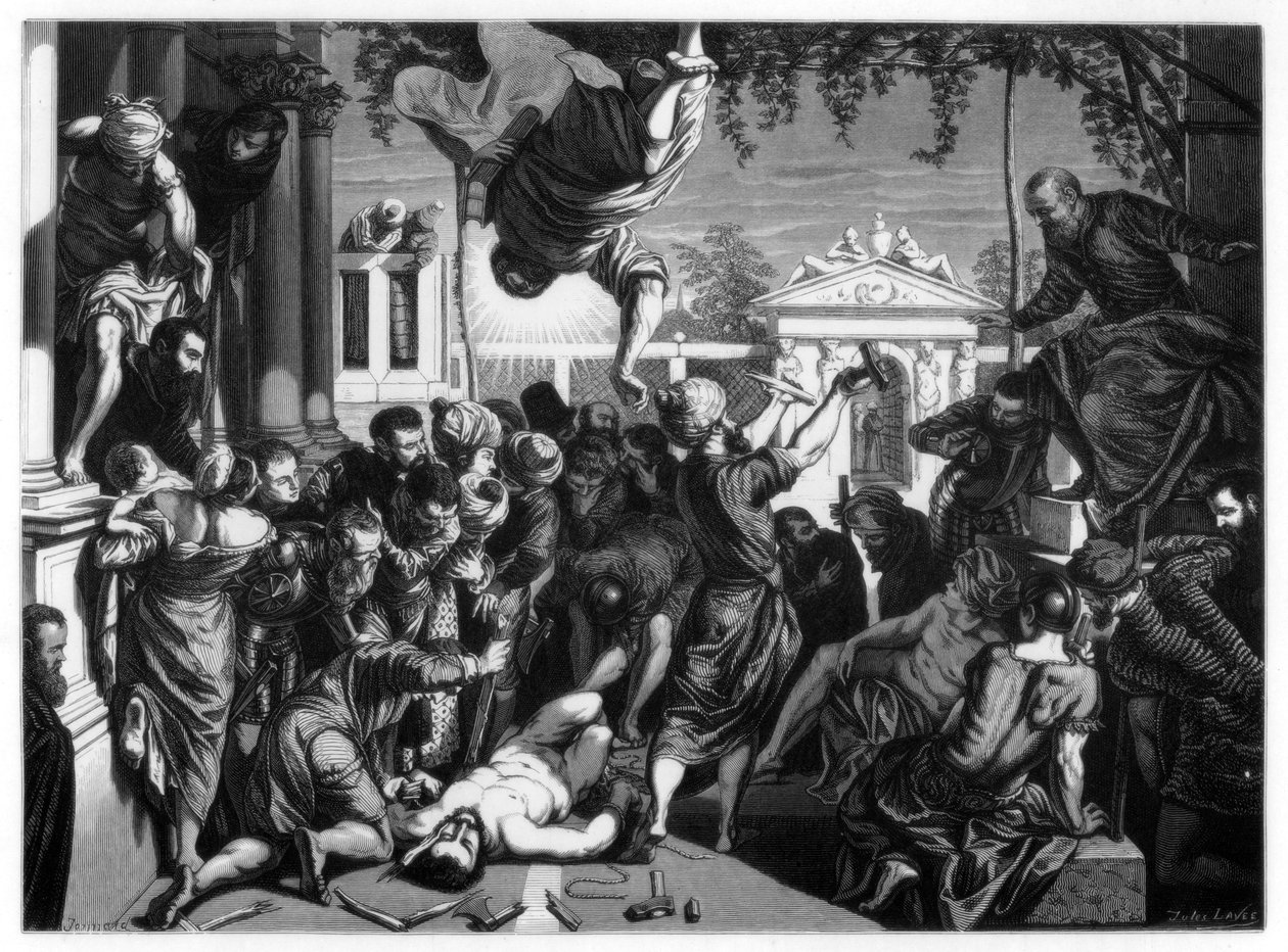 „Cud św. Marka uwalnia niewolnika”, 1548 1870 autorstwa Jules Lavee