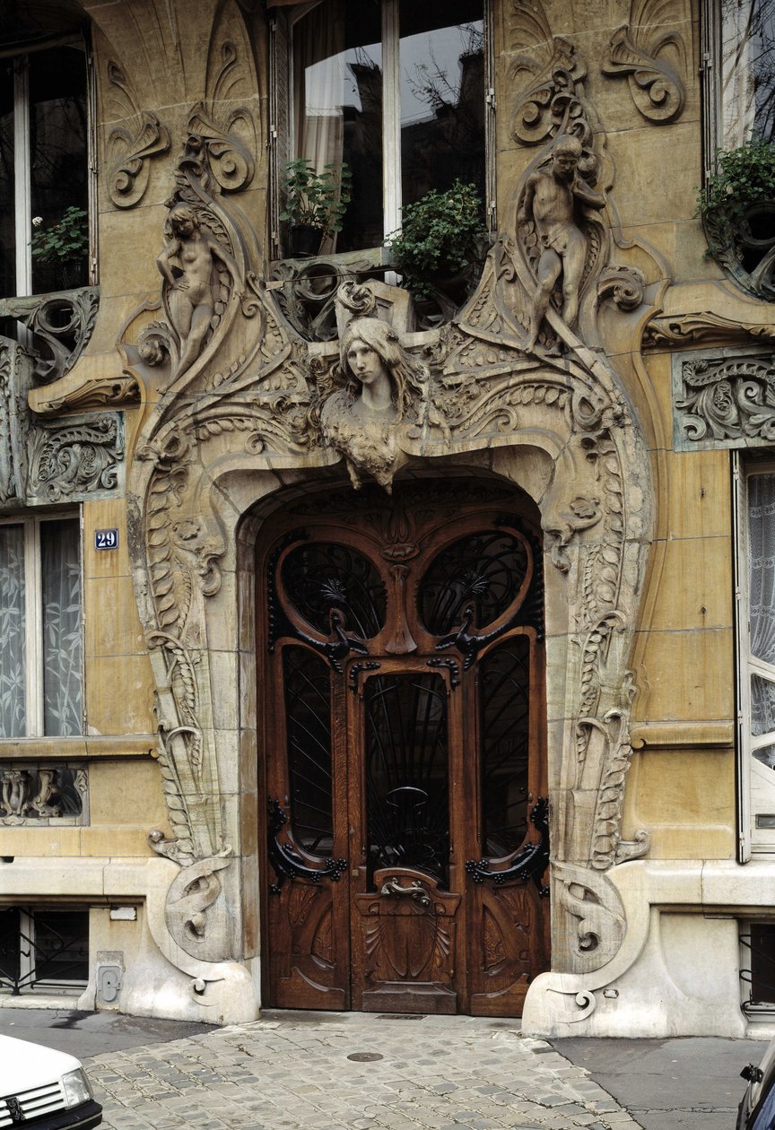 Art Nouveau: Brama wejściowa 29 Avenue Rapp w 7. dzielnicy Paryża (zdjęcie) autorstwa Jules Lavirotte