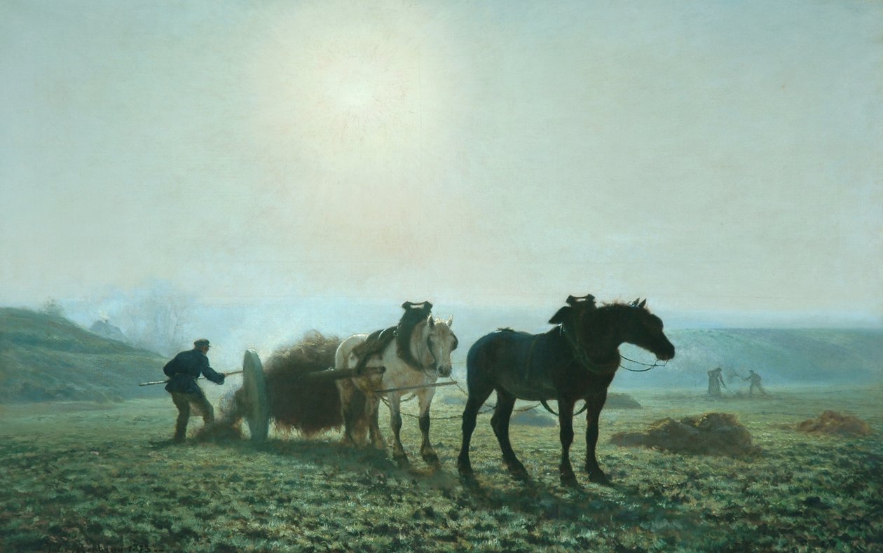 Konie na polu, 1873 autorstwa Jules Leon Montigny