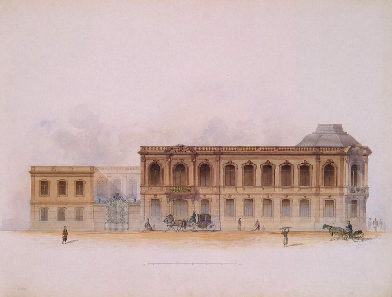 Pałac Stroganowa w Sankt Petersburgu. Fasada, 1863 autorstwa Jules Mayblum