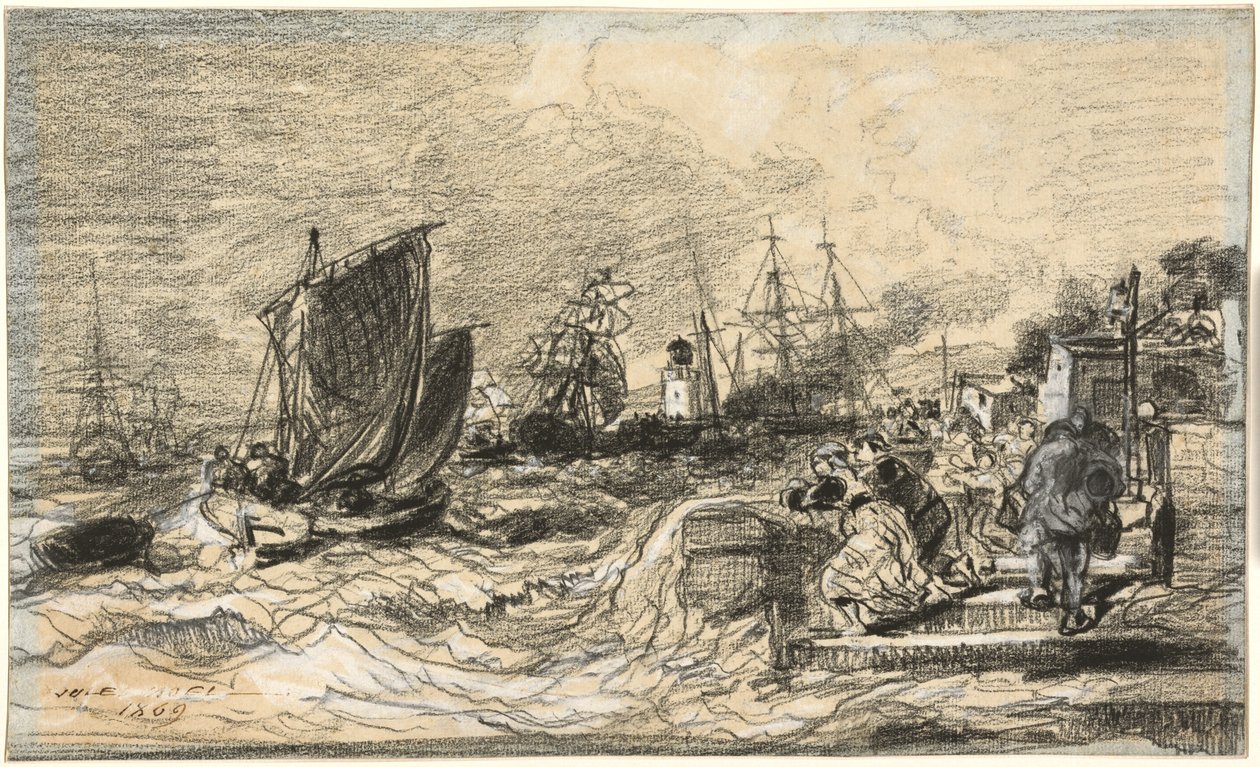 Breton Port z nadchodzącą burzą autorstwa Jules Noël