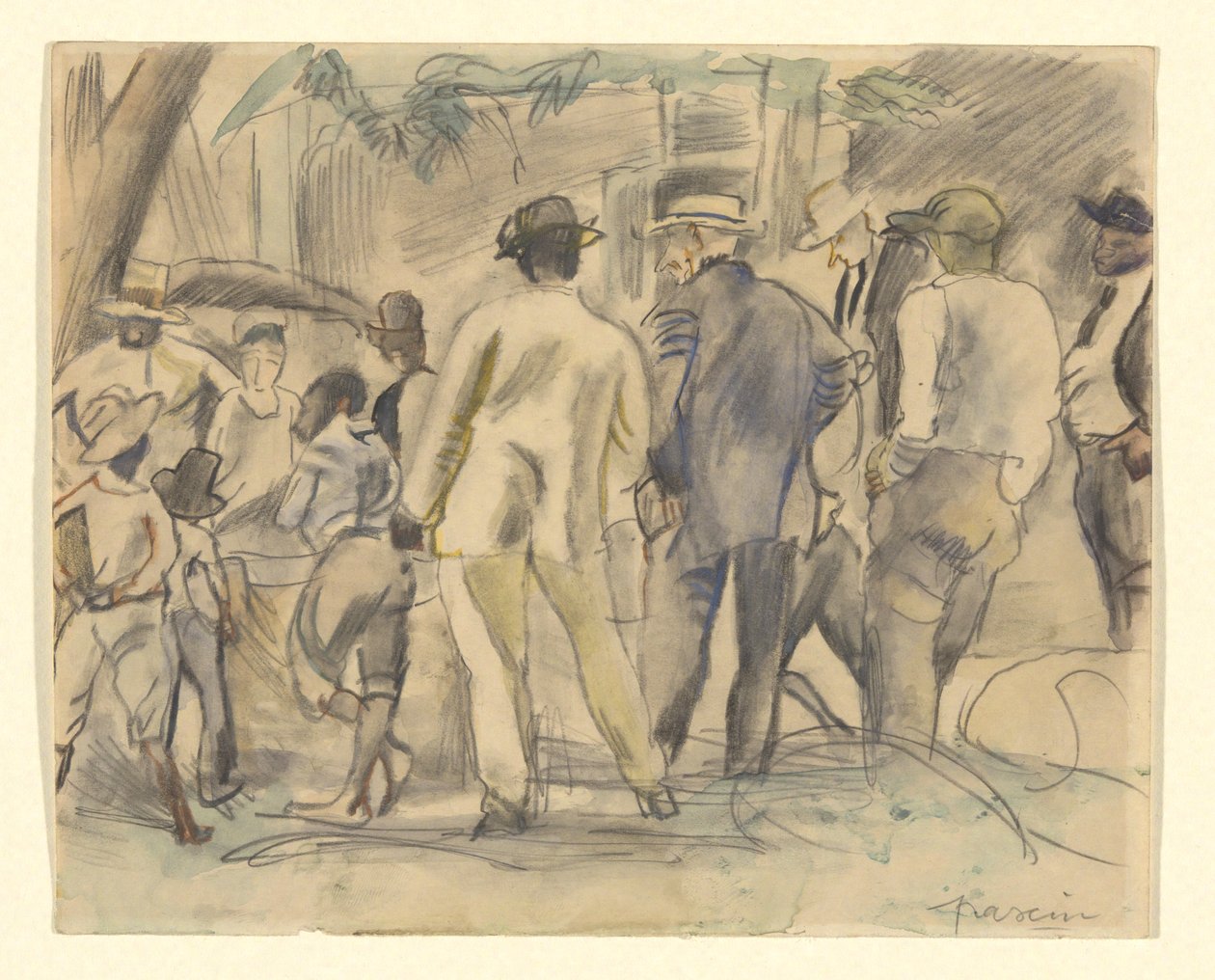 Tłum, Charleston autorstwa Jules Pascin