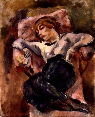 Hermine David Śpiąca, ok. 1916 (olej na płótnie) autorstwa Jules Pascin