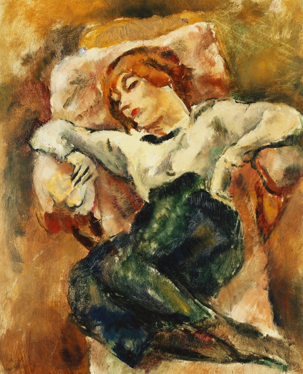 Hermine odpoczywa; Hermine Reposant, 1916 autorstwa Jules Pascin