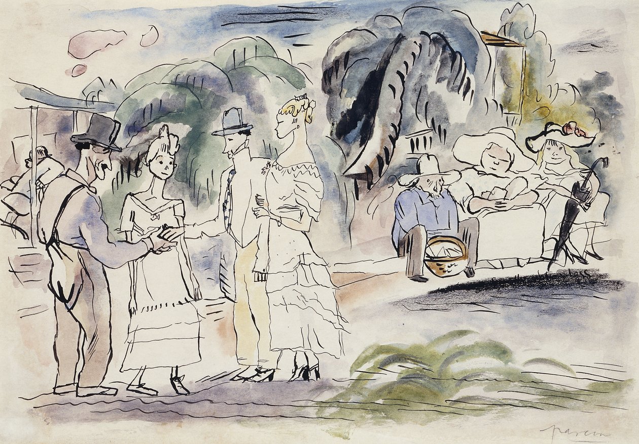 Na Florydzie; Na Florydzie, c.1917 autorstwa Jules Pascin