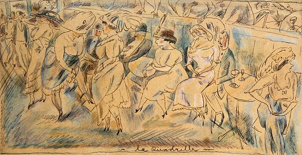 Le Quadrille (pióro i atrament na papierze) autorstwa Jules Pascin