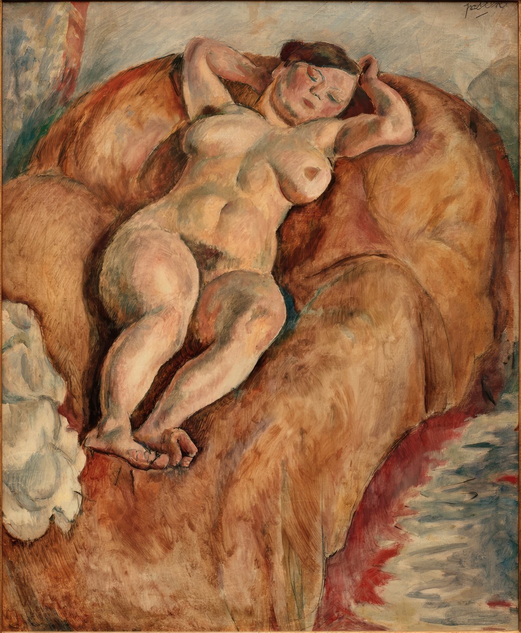 Leżąca naga kobieca autorstwa Jules Pascin