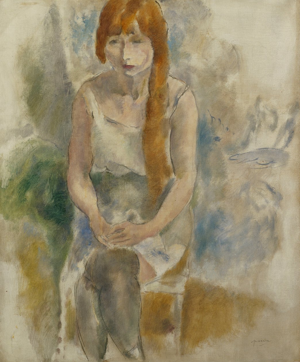 Siedzenie modelu; Asystent modelki, autorstwa Jules Pascin
