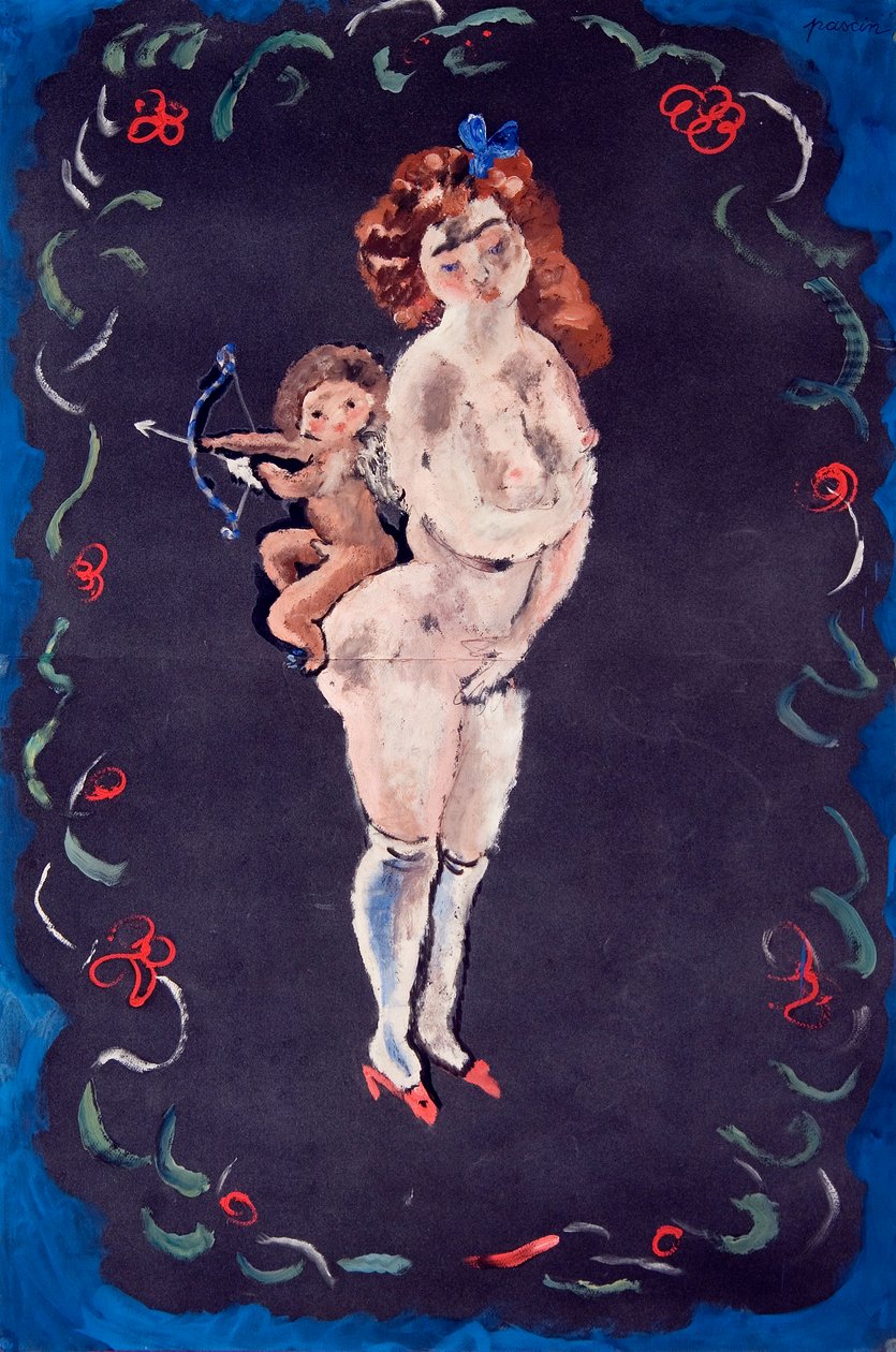 Akt i Kupidyn autorstwa Jules Pascin