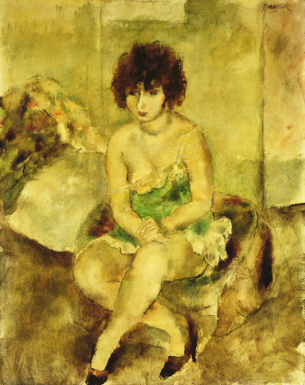 Portret Lucy Krohg, ok. 1925 autorstwa Jules Pascin