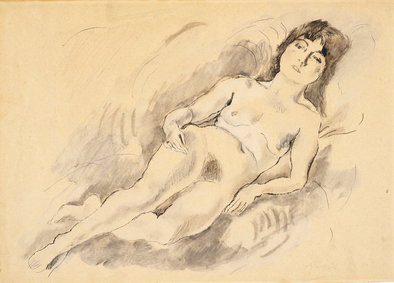 Leżąc nago autorstwa Jules Pascin