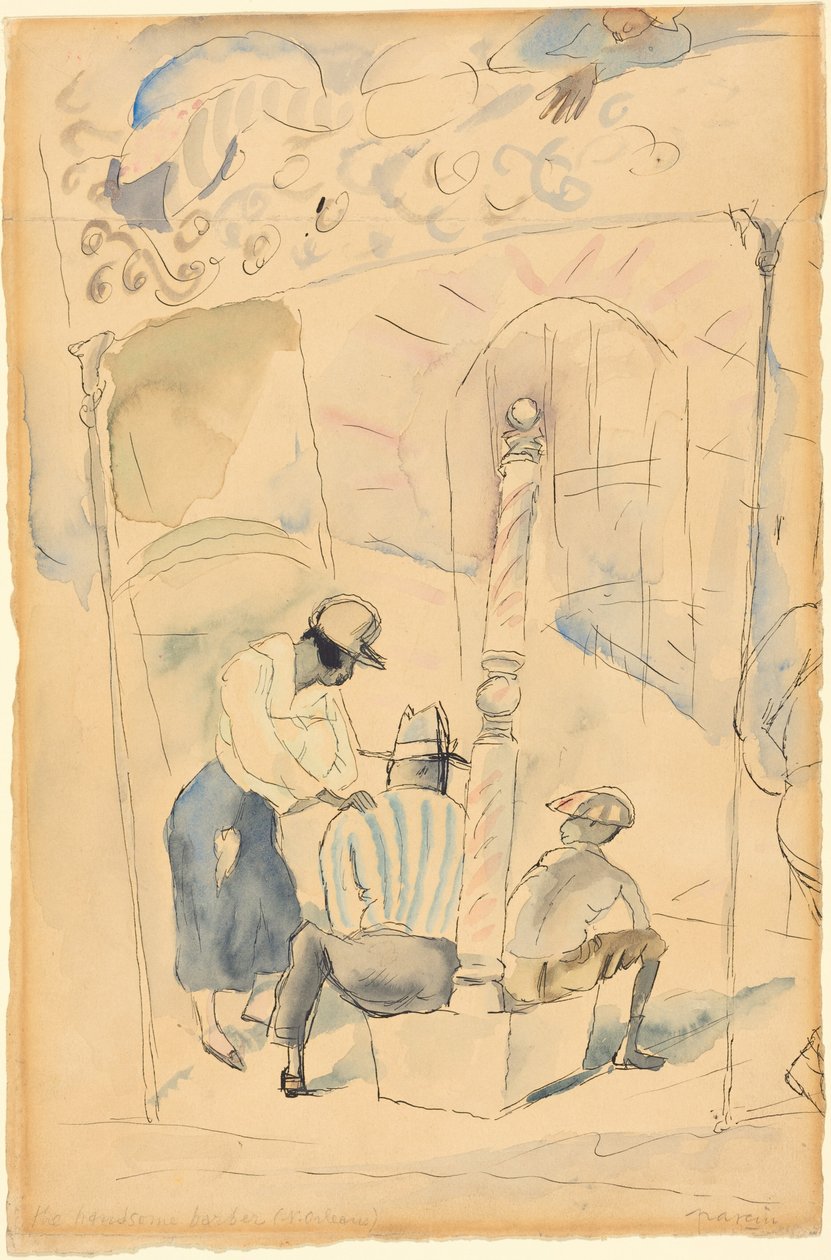 Der hübsche Barbier autorstwa Jules Pascin