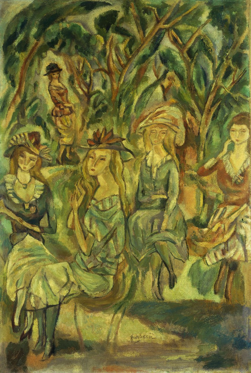 Kobiety w parku; Kobiety w parku, 1917 autorstwa Jules Pascin