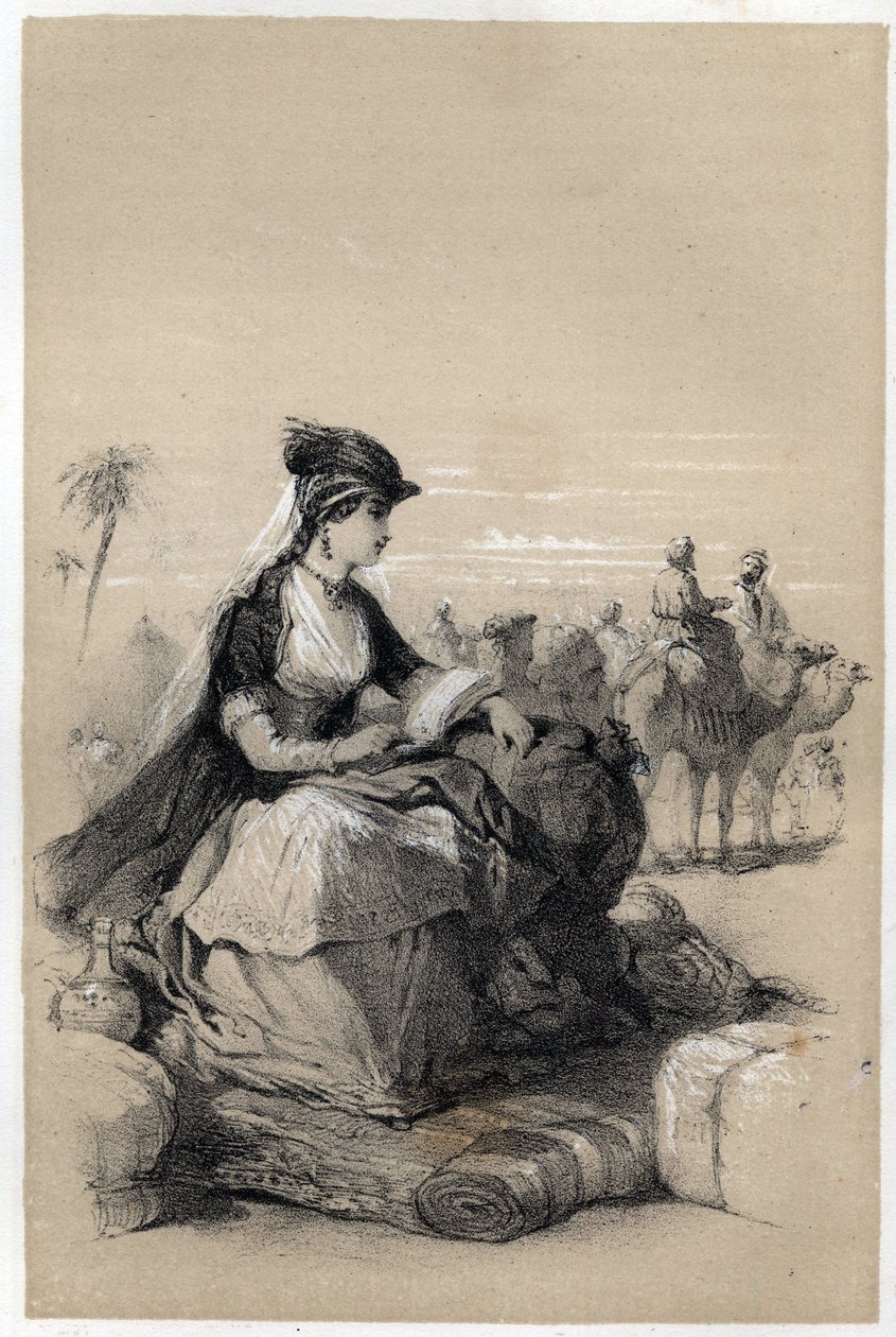 Portret Lady Mary (Marie) Wortley Montagu (Wortley-Montagu) (26 maja 1689 - 21 sierpnia 1762), brytyjskiej pisarki. autorstwa Jules and Raunheim Hermann David