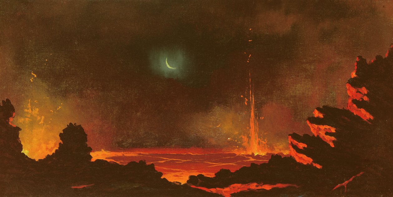 Wulkan, Hawaje, 1888 autorstwa Jules Tavernier