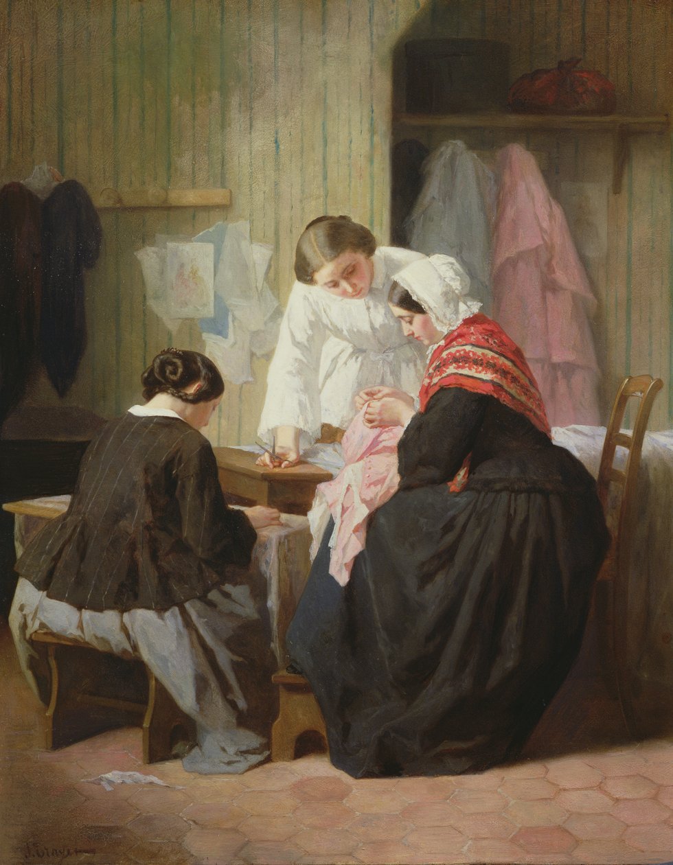 Szycie damskie autorstwa Jules Trayer