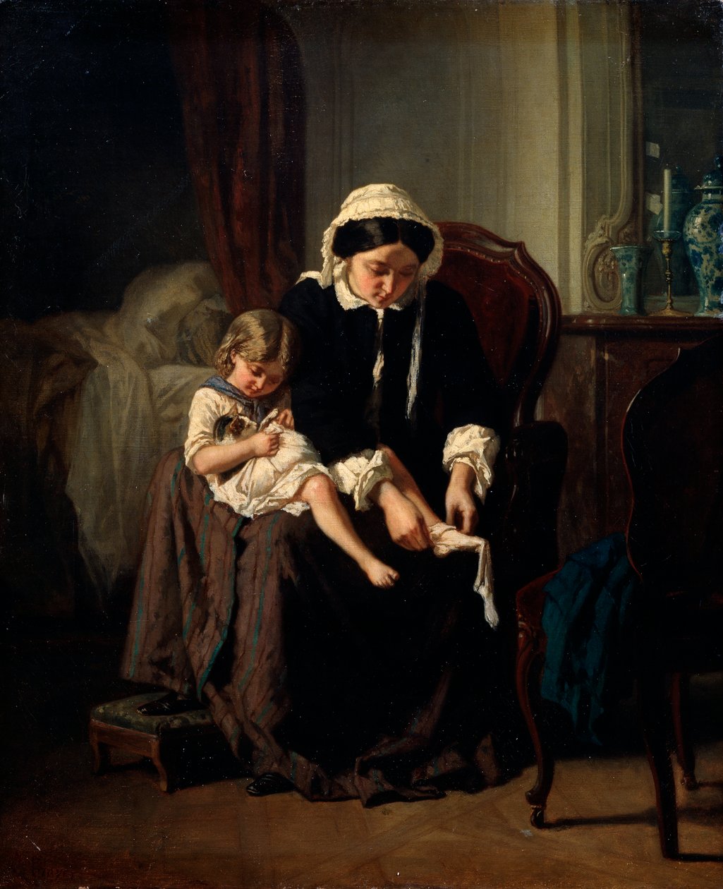 Poranna toaleta, 1854 autorstwa Jules Treyer