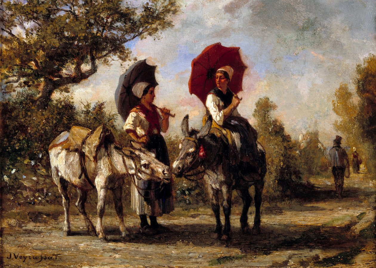 La promenada osioł Obraz Julesa Veyrassata (1828-1893) XIX w. Ze zbiorów prywatnych autorstwa Jules Veyrassat