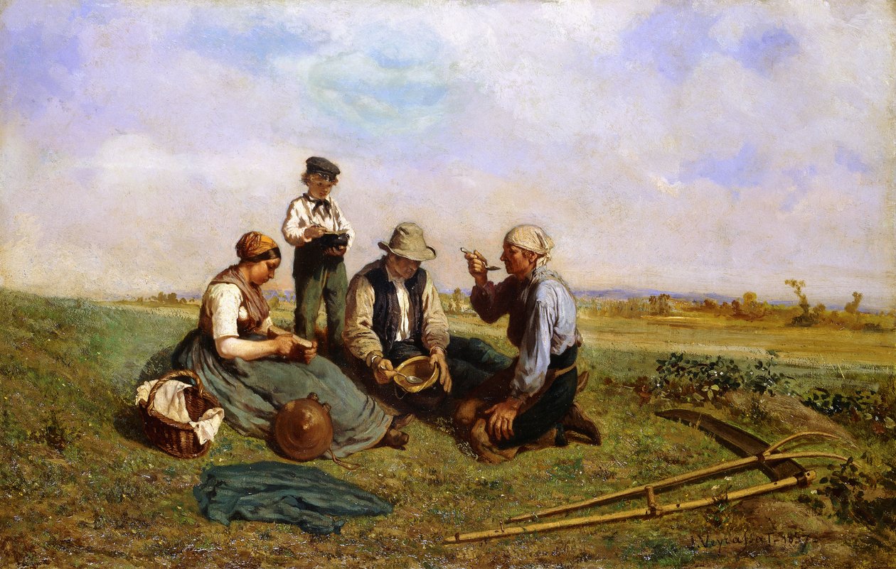 Obiad Sianokosów, 1857 autorstwa Jules Veyrassat