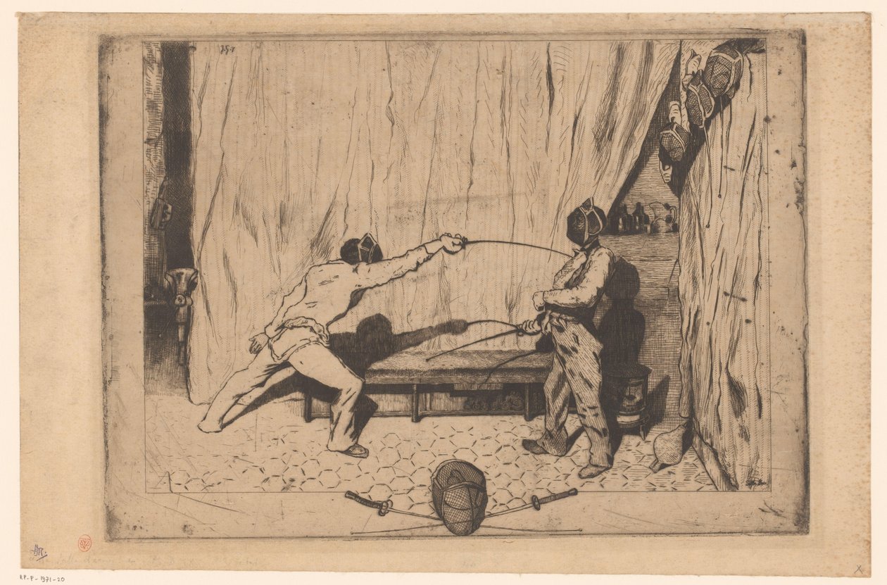 Dwóch szermierzy w akcji autorstwa Jules de Goncourt