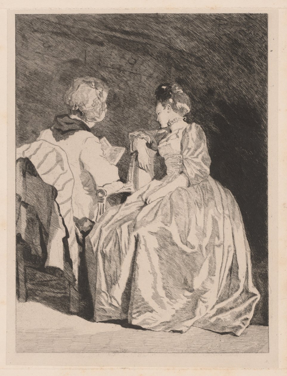 Wykład La (czytanie) autorstwa Jules de Goncourt, after Jean Honoré Fragonard