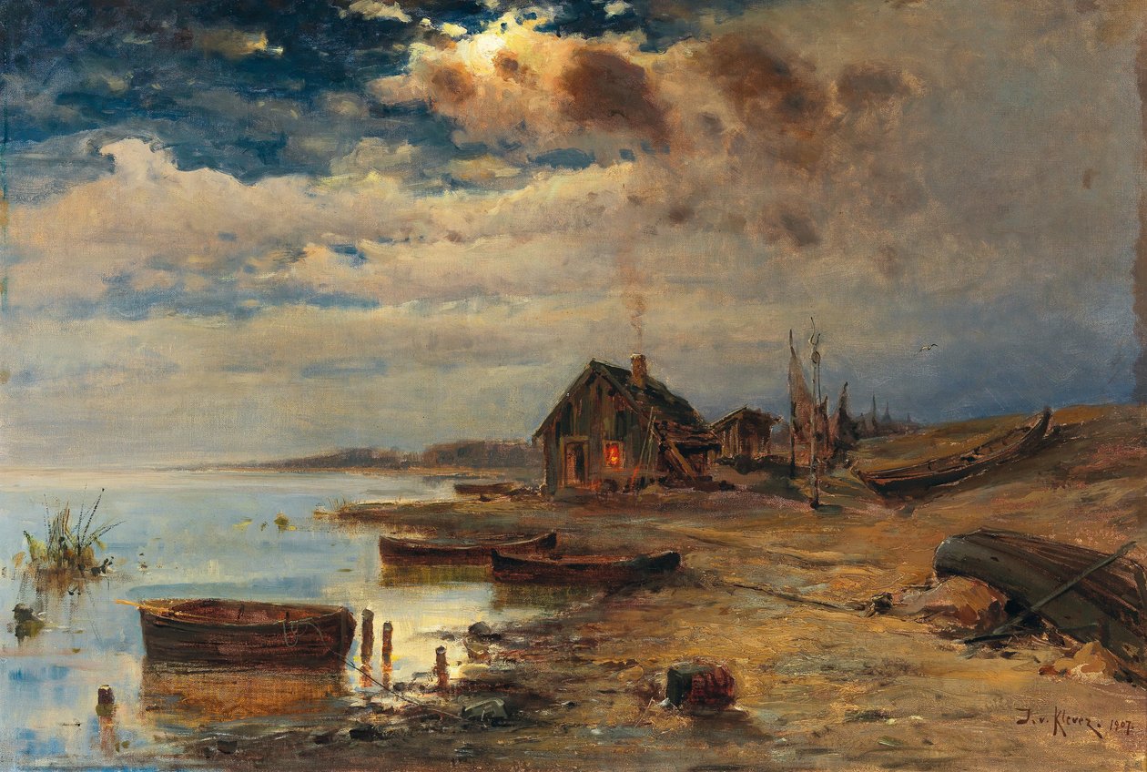 Wieczorny nastrój na wybrzeżu Morza Bałtyckiego, 1907. autorstwa Juli Julievich Klever