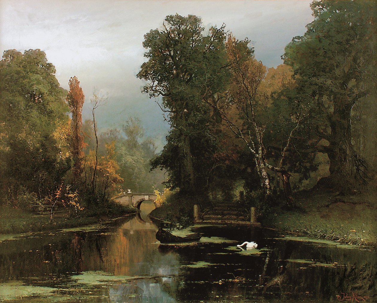 Zarośnięty staw park Gatchina, 1878 autorstwa Juli Julievich Klever