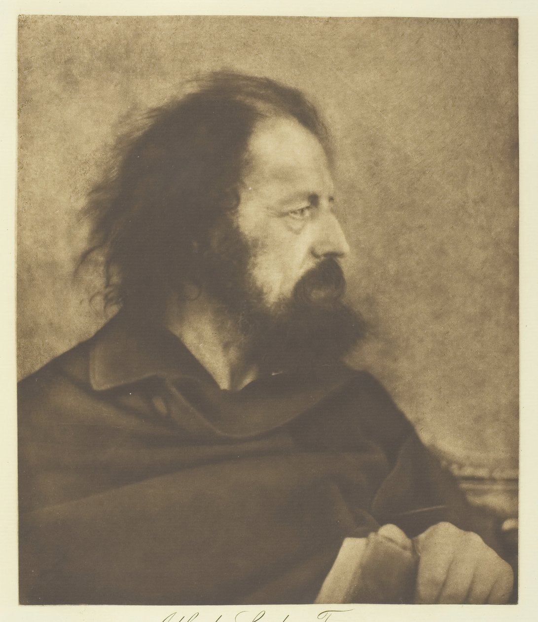 Alfred, Lord Tennyson, Brudny Mnich, 1865, druk. 1893. autorstwa Julia Margaret Cameron