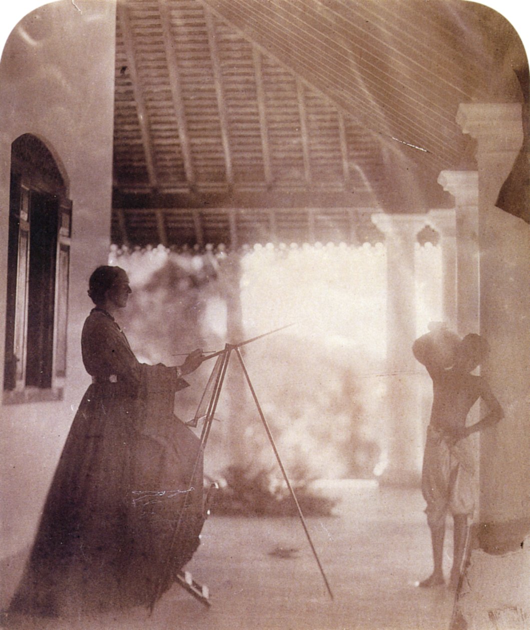 Marianne North w domu pani Cameron na Cejlonie, autor: Julia Margaret Cameron autorstwa Julia Margaret Cameron