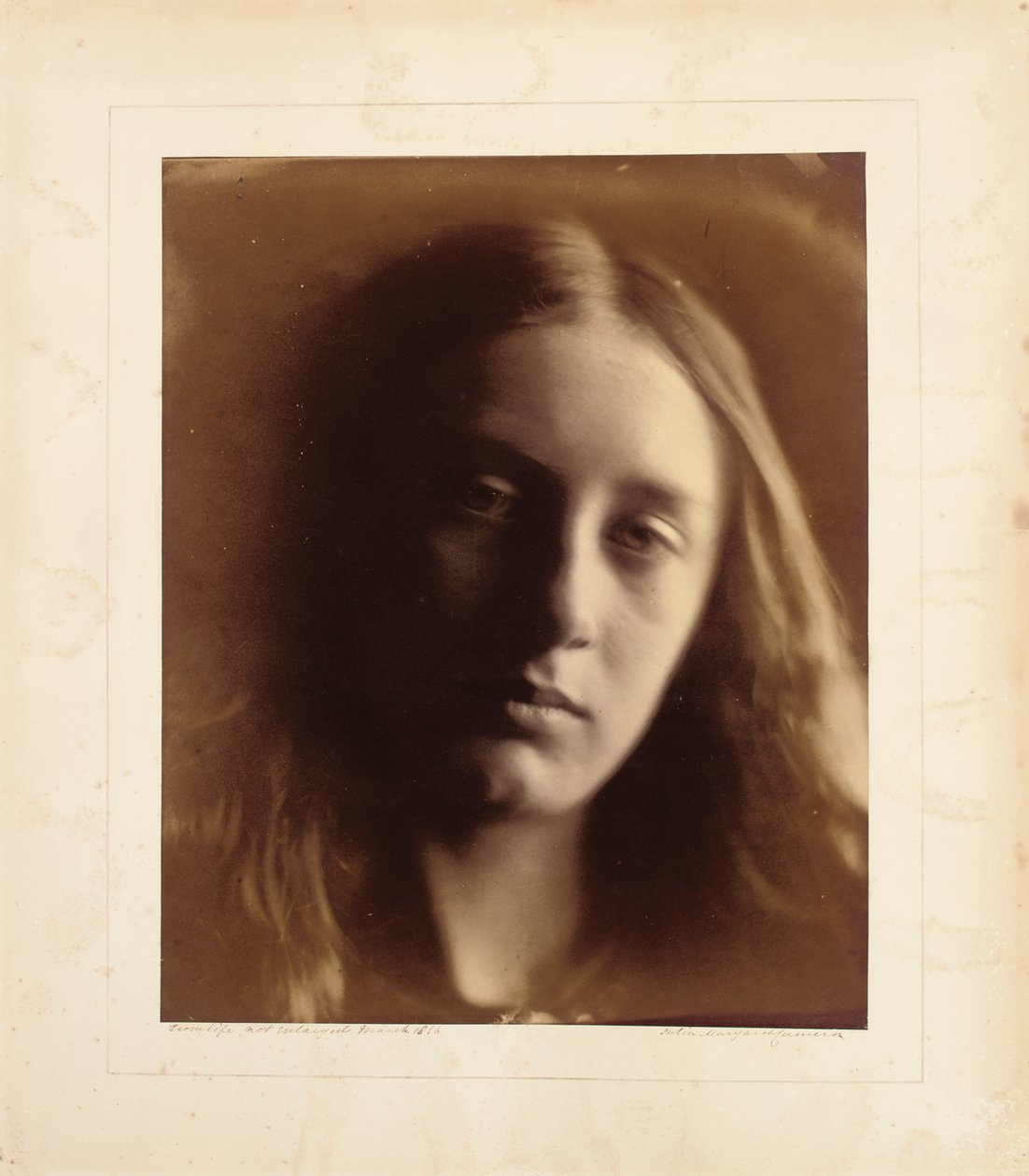May Prinsep jako St. John, 1866 (druk albumowy) autorstwa Julia Margaret Cameron