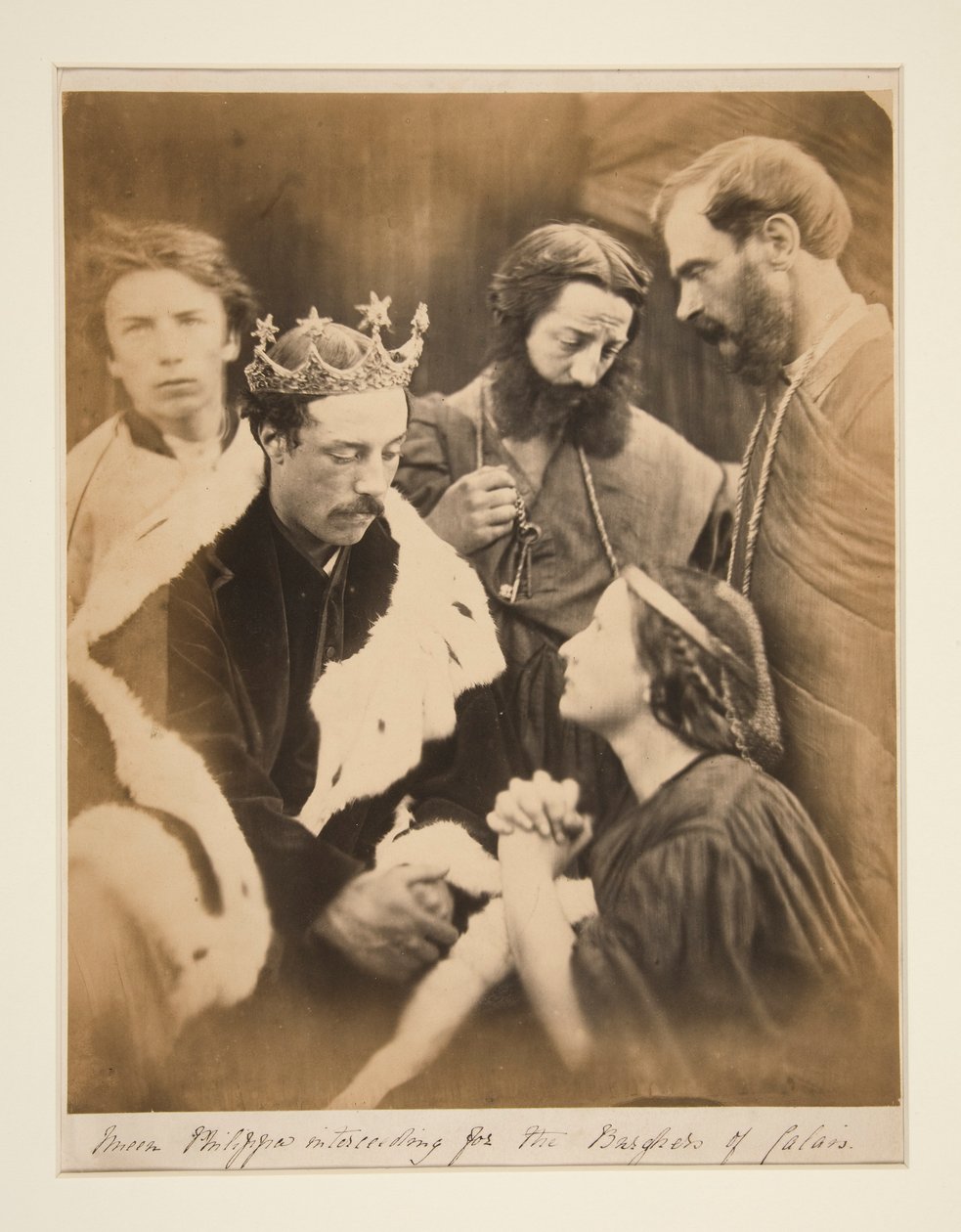 Królowa Filipa wstawia się za mieszczanami Calais autorstwa Julia Margaret Cameron