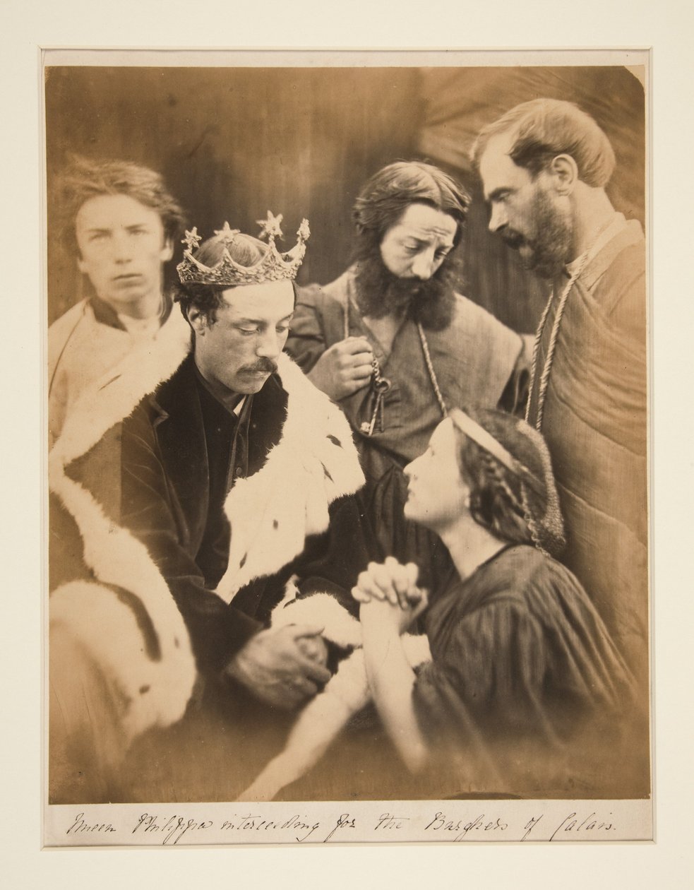 Królowa Filippa wstawiająca się za mieszczanami z Calais autorstwa Julia Margaret Cameron