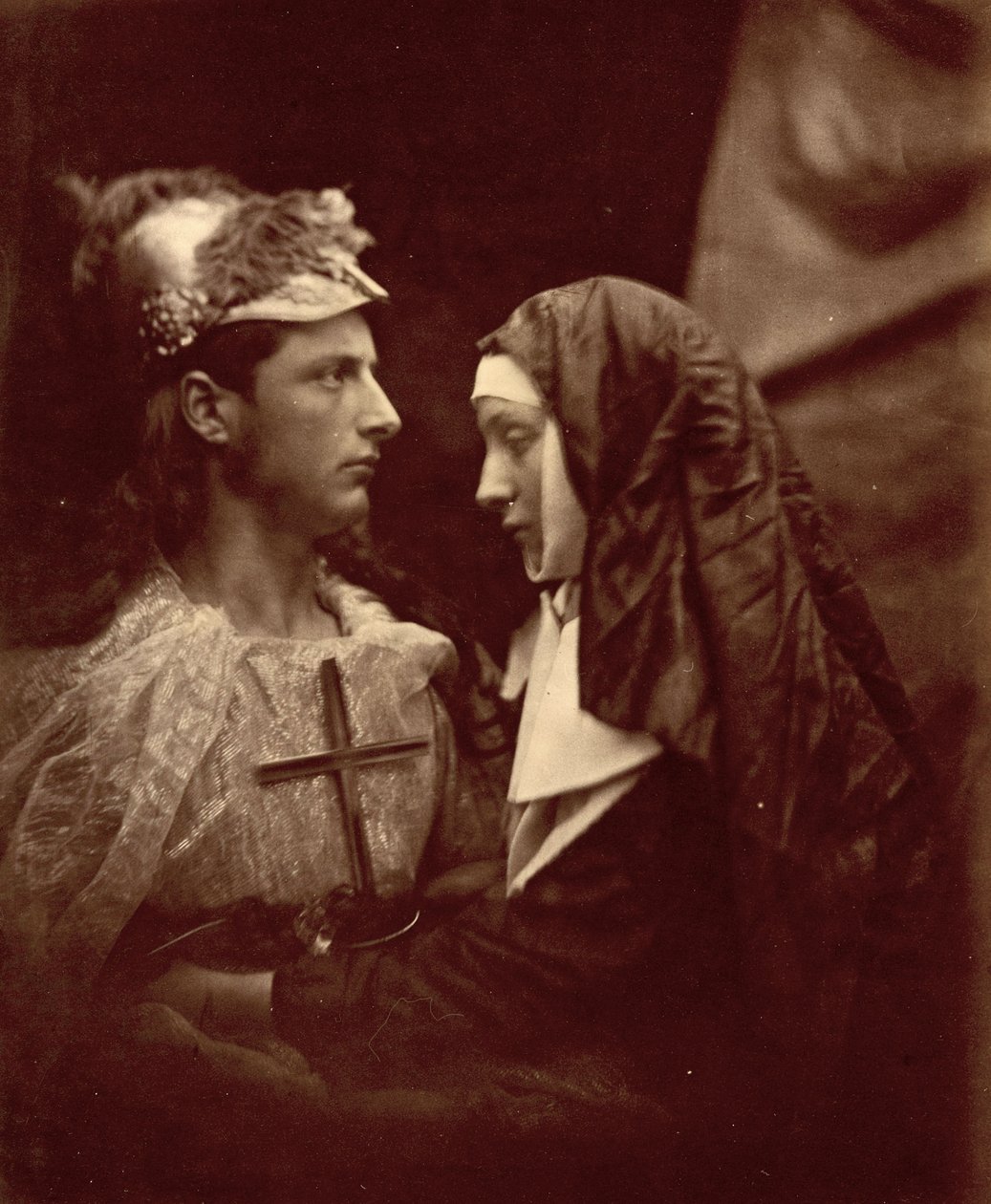 Sir Galahad i blada zakonnica, 1879 autorstwa Julia Margaret Cameron