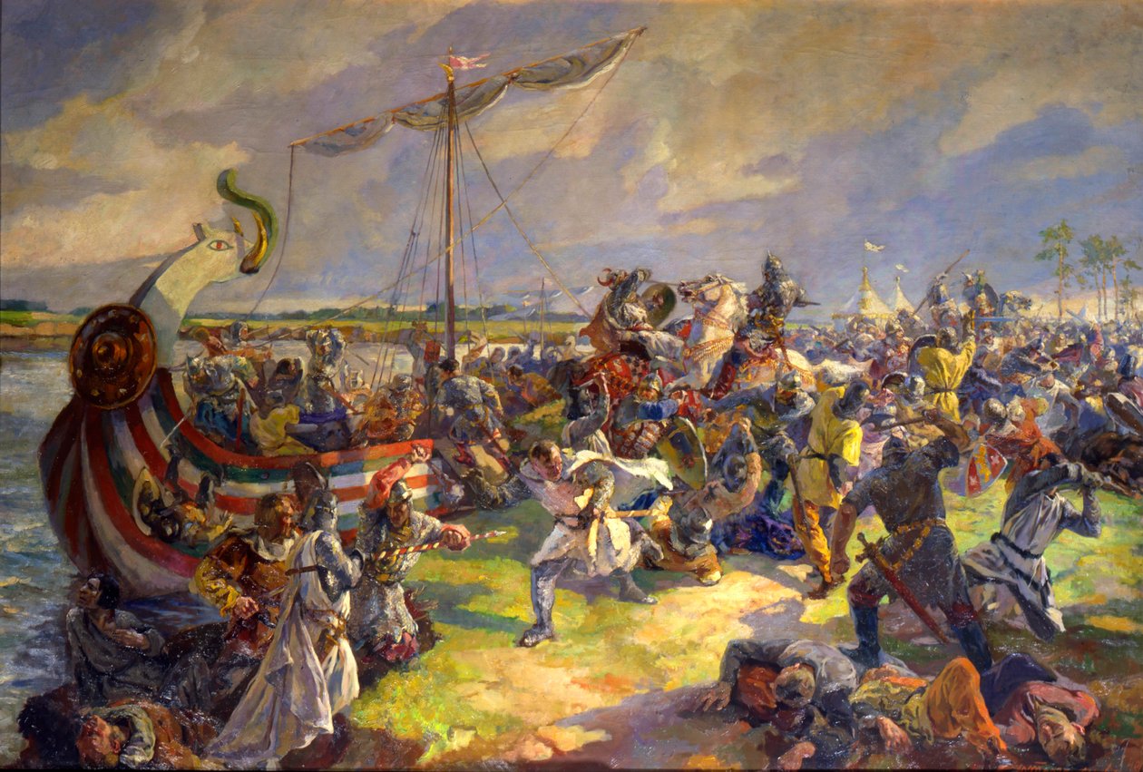 „Bitwa nad Newą 15 lipca 1240”, 1940 r. autorstwa Julia Truze Ternovskaya