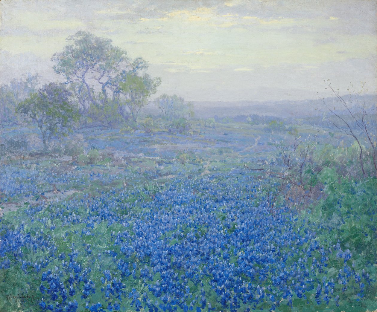Pochmurny dzień, Bluebonnets w pobliżu San Antonio w Teksasie autorstwa Julian Onderdonk