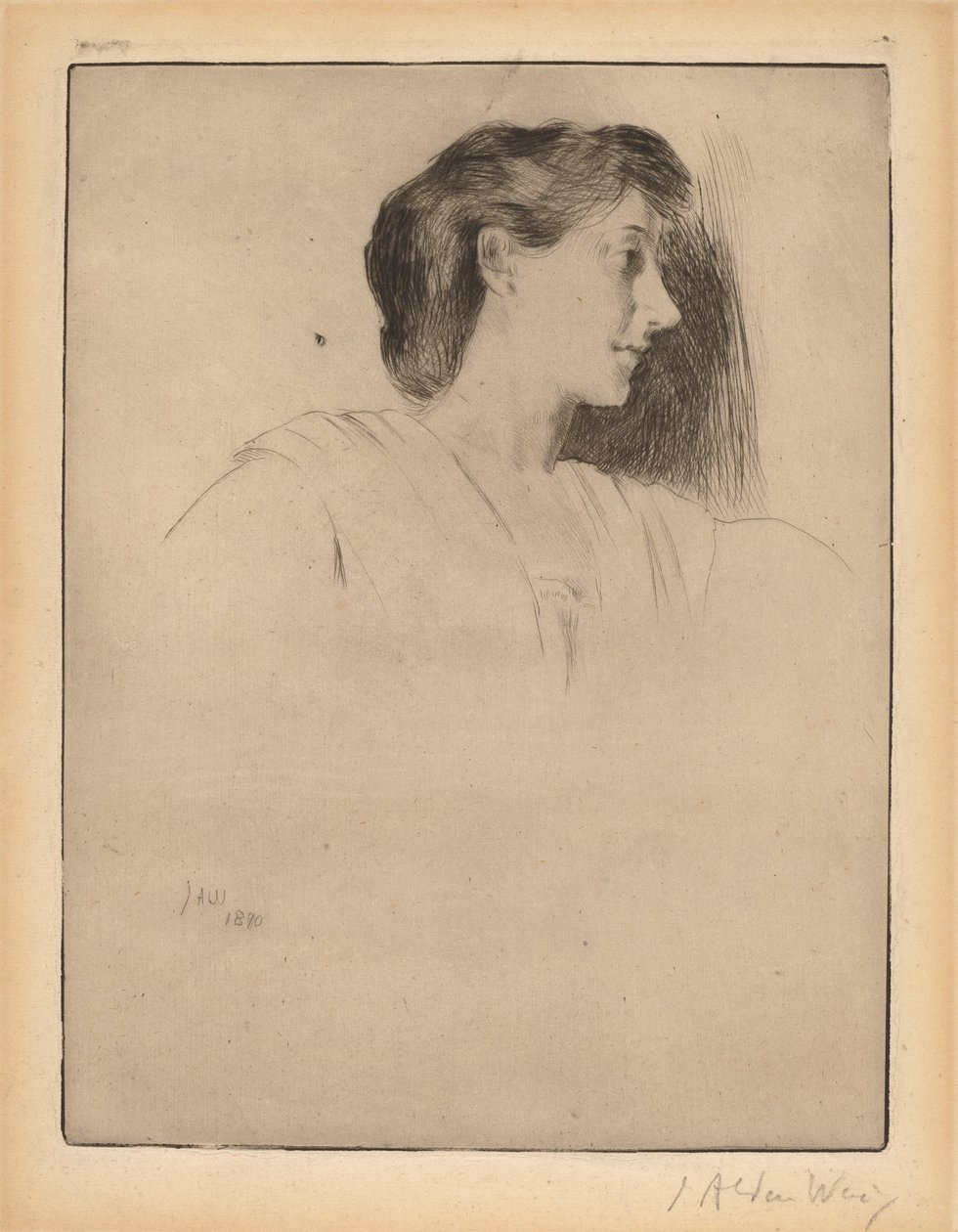 Profil Głowa Kobiety autorstwa Julian Alden Weir
